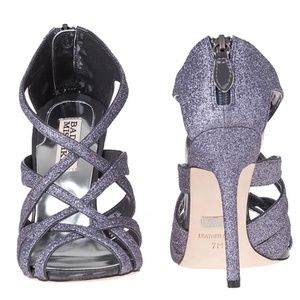 Badgley Mischka Pewter Glitter Sandal